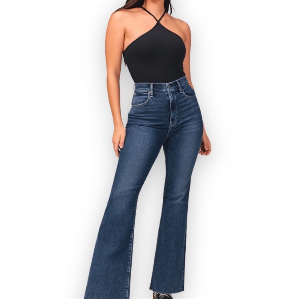 High Rise Abercrombie & Fitch Curve Love Flare Jeans size 31/12